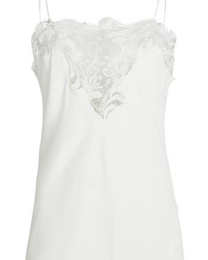 Ferragamo - Lace-Detailed Silk Camisole - Neutral - IT 42 - Moda Operandi