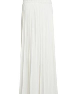 Ferragamo - Pleated Crepe Maxi Skirt - Neutral - IT 38 - Moda Operandi