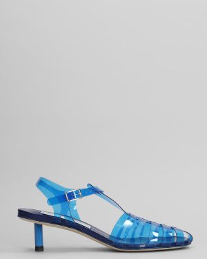 Fiorucci Jelly Kitten Heels Sandals In Blue Pvc