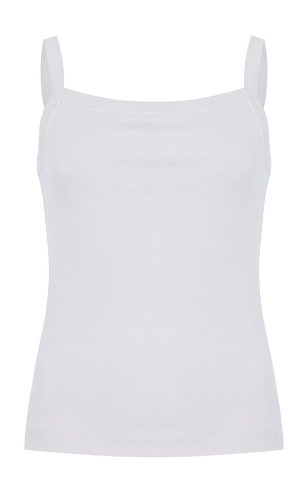 Flore Flore - May Organic Cotton Camisole Top - White - L - Moda Operandi