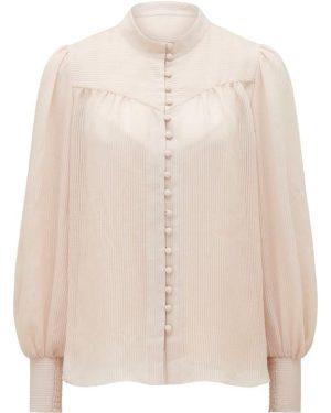 Forever New Leo Soft Stripe Blouse - Beige
