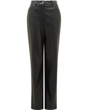 Forever New Una Vegan Leather Straight Leg Pants - Black