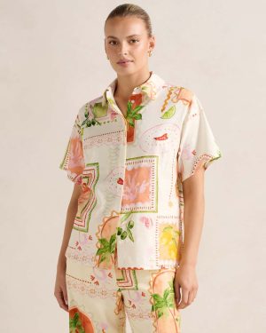 Forever New Women's Ola Oversized Shirt in Almada Co-ord, Size 10 Linen/Viscose
