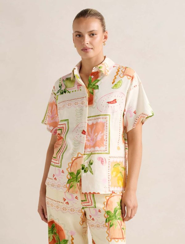 Forever New Women's Ola Oversized Shirt in Almada Co-ord, Size 10 Linen/Viscose
