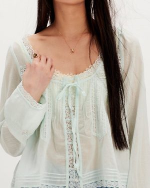 Forevermore Long-Sleeve Top at Free People in Pale Blue, Size: XS