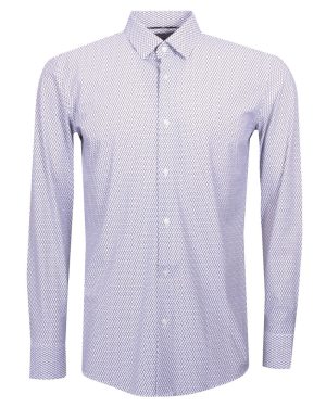 Formal Slim Fit Patterned Performance Shirt