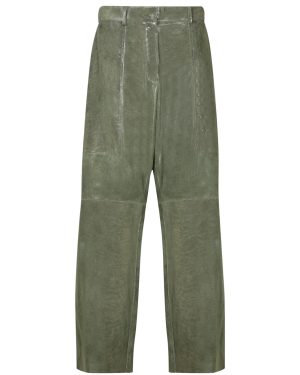 Forte_Forte Lizard Printed Suede Cargo Trousers
