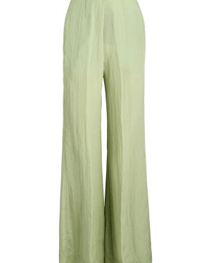 Forte_forte Flared-leg Satin Trousers - Light Green - 0 (UK 6 / XS)