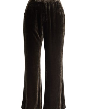 Frame Cropped Velvet Trousers - Dark Brown - 2 (UK6 /xs)