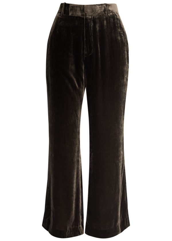 Frame Cropped Velvet Trousers - Dark Brown - 2 (UK6 /xs)
