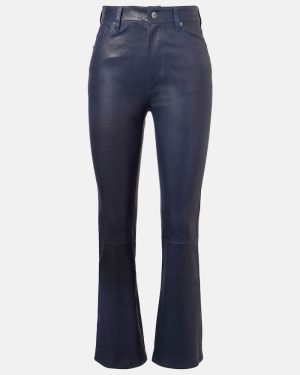 Frame Reboot Crop leather bootcut pants