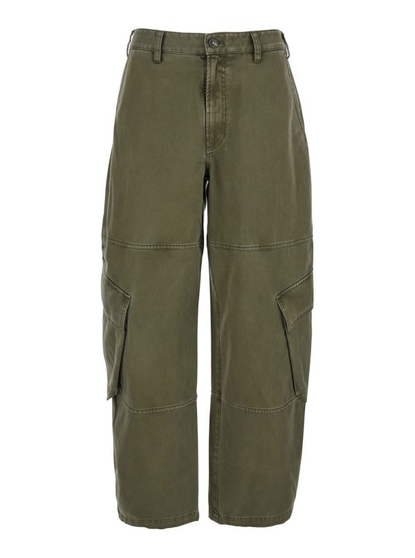 Frame the Bubble Cargo Green Jeans In Cotton Woman