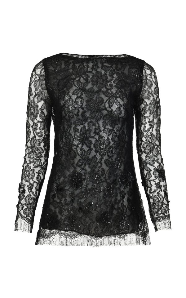 Francesca Miranda - Elipse Black Lurex Silk Blend Blouse - Black - US 2 - Only At Moda Operandi