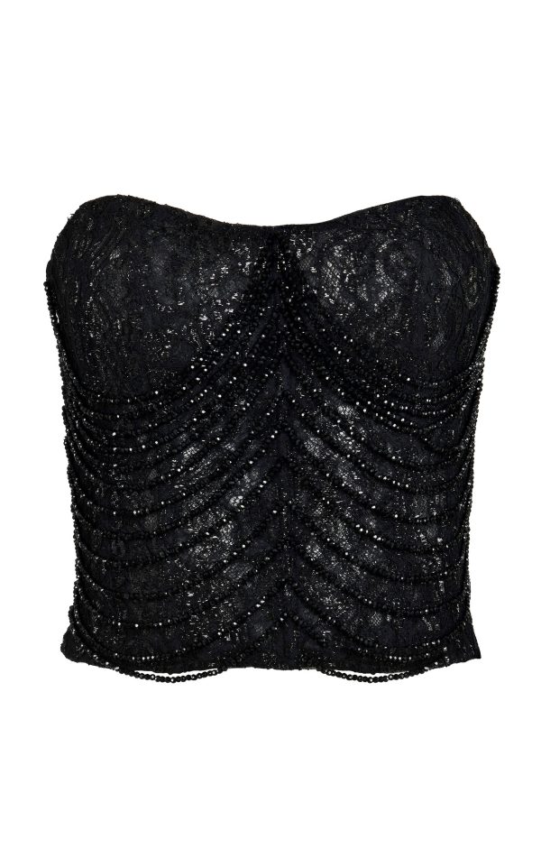 Francesca Miranda - Obsidian Cascade Corset Top - Black - US 4 - Only At Moda Operandi