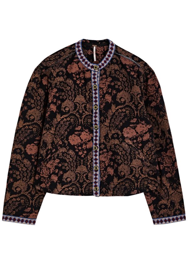 Free People Drifter Paisley-printed Cotton-blend Sweatshirt - Brown - L (UK16-UK18 / L)