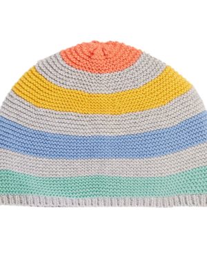 Frugi Harlen Knitted Hat - Grey Marl Stripe