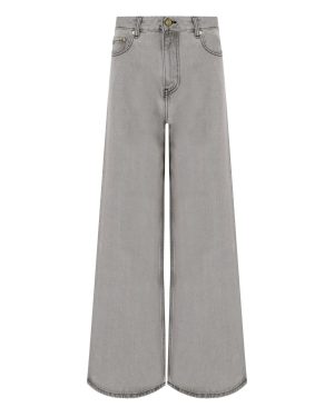 GANNI FUTURE GREY WIDE LEG JEANS