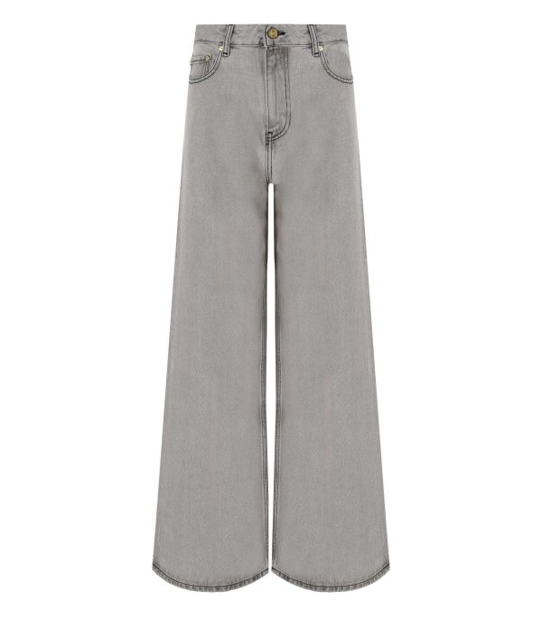 GANNI FUTURE GREY WIDE LEG JEANS