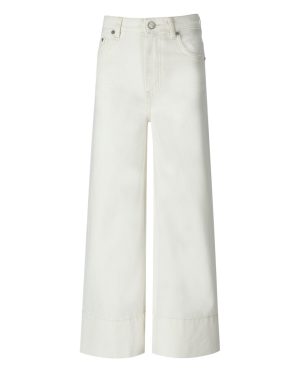 GANNI WHITE CROPPED JEANS