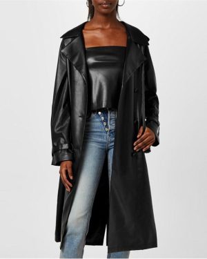 GOOD AMERICAN Chino Trench Coat - Black