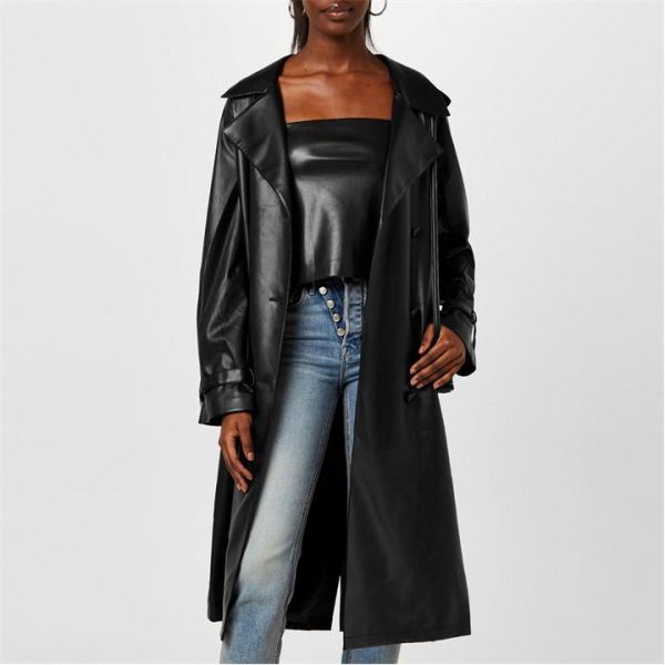 GOOD AMERICAN Chino Trench Coat - Black