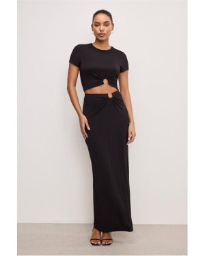 GOOD AMERICAN Stretch Jersey Maxi Skirt - Black