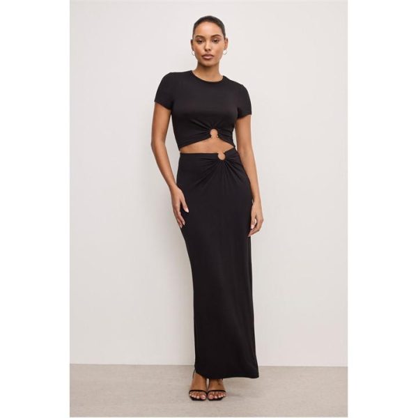 GOOD AMERICAN Stretch Jersey Maxi Skirt - Black