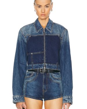 GRLFRND Avery Two Tone Utility Jacket in Tonal Utility - Blue. Size XXS (also in ).
