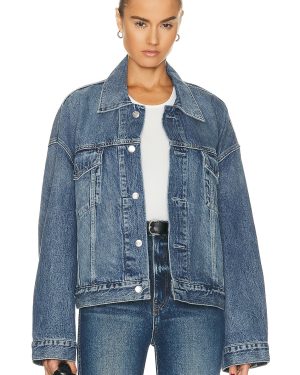 GRLFRND Christi Oversized Denim Jacket in San Pedro - Denim-Light. Size XXS (also in ).