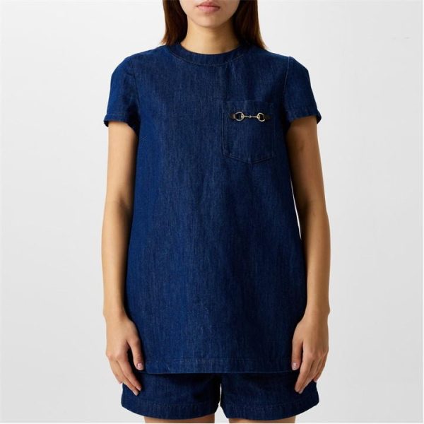 GUCCI Denim Mini Dress - Blue