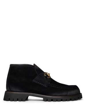 GUCCI Horsebit Ankle Boots - Black