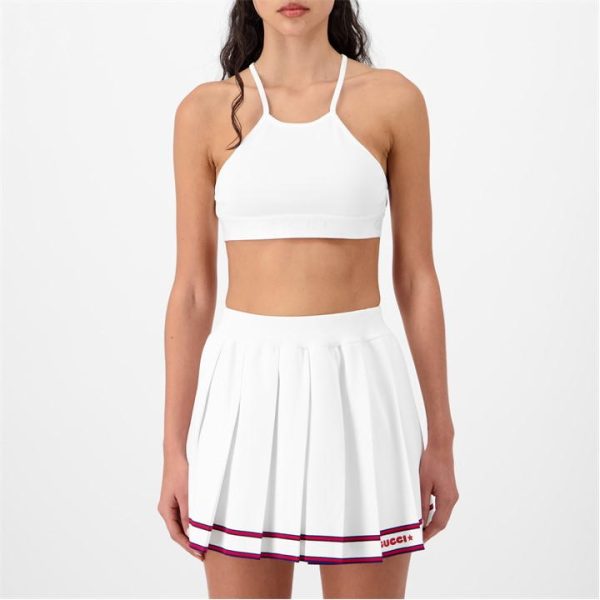 GUCCI Nylon Ribbed Tank Top - White
