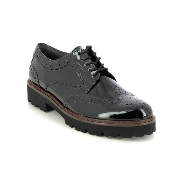 Gabor Sweep Portland Black Patent Leather Womens Brogues 05.244.97 in a Plain Leather in Size 3.5