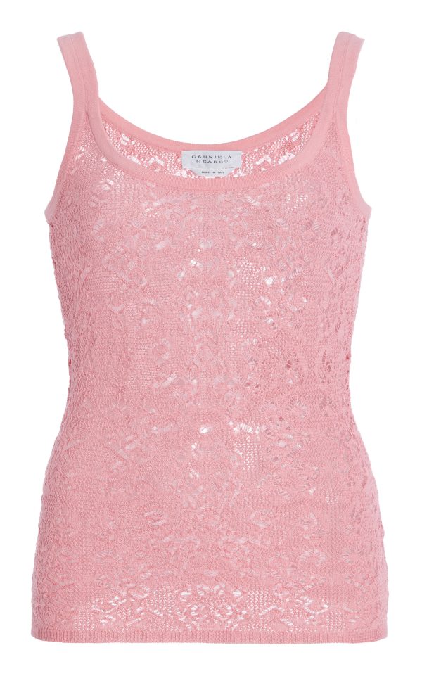 Gabriela Hearst - Pontus Wool-Silk Lace Tank Top - Pink - S - Moda Operandi