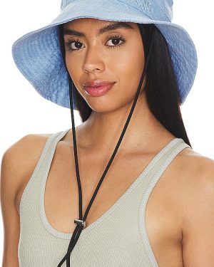 Ganni Fisherman Bucket Hat in Baby Blue. Size XS/S.