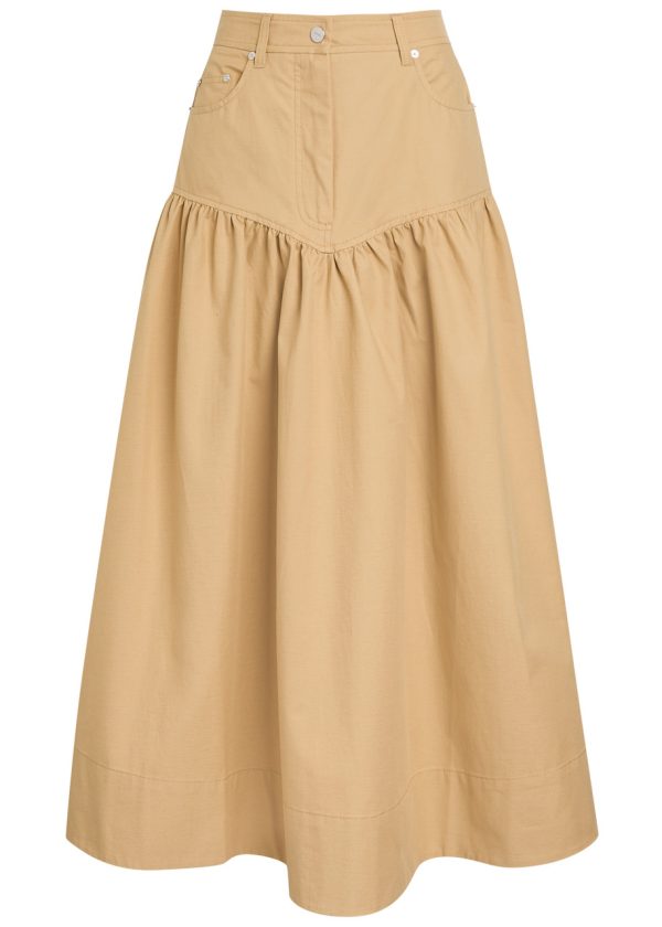 Ganni Suiting Cotton-blend Maxi Skirt - Beige - 36 (UK6 / XS)