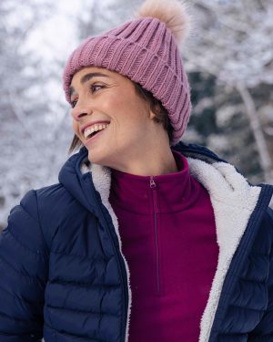Geneva Borg Lined Womens Thermal Beanie - Pink