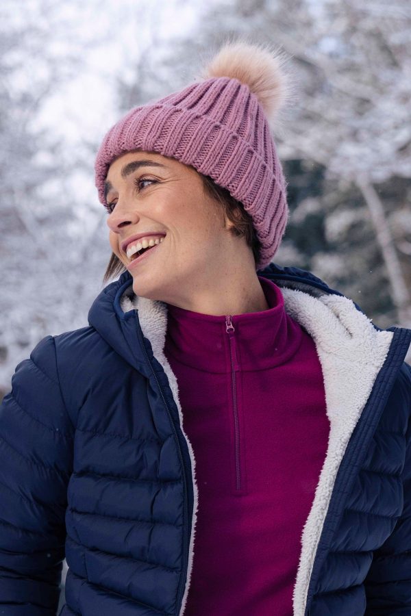 Geneva Borg Lined Womens Thermal Beanie - Pink