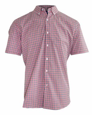 Gianni Savicci Regular Fit Checked Shirt - Red & Navy - X-Large | TJ Hughes