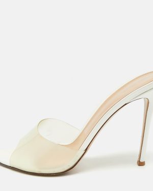 Gianvito Rossi White PVC Elle Slide Sandals Size 41