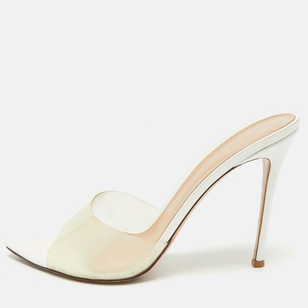 Gianvito Rossi White PVC Elle Slide Sandals Size 41