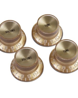 Gibson Top Hat Knobs for Electric Guitar Gold with Gold Insert