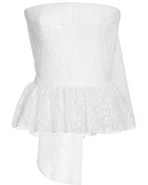 Givenchy - Cape-Back Lace Corset Top - White - FR 36 - Moda Operandi
