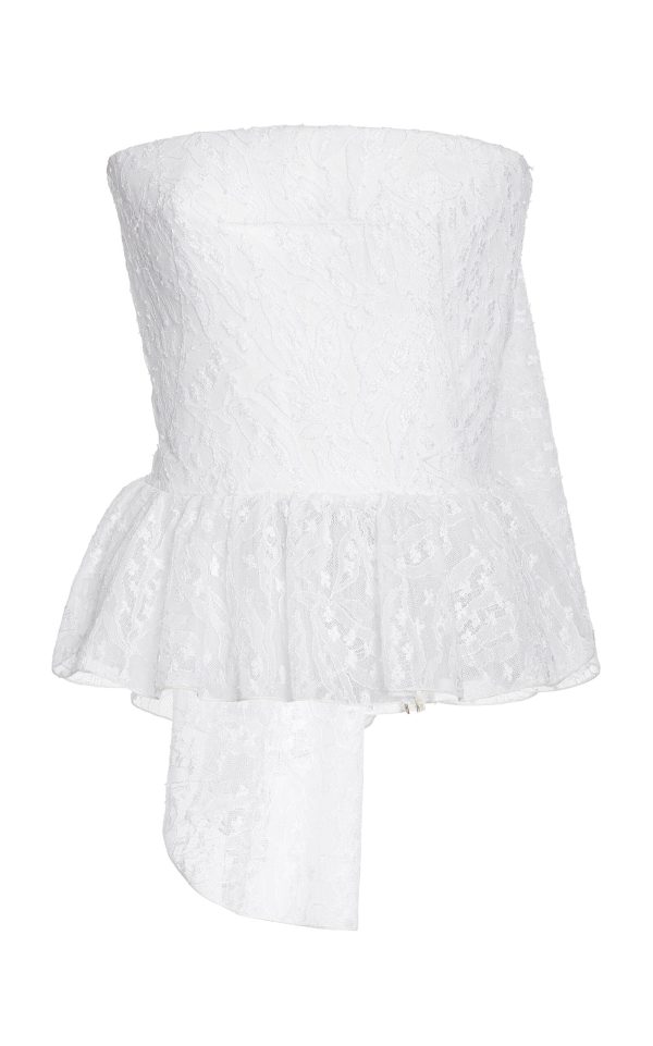 Givenchy - Cape-Back Lace Corset Top - White - FR 36 - Moda Operandi