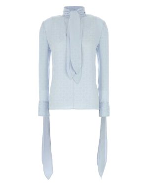Givenchy Pastel Light Blue Silk Blouse