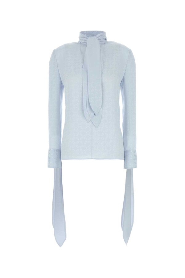 Givenchy Pastel Light Blue Silk Blouse