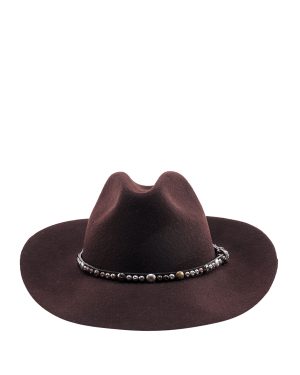Golden Goose Golden Fedora Hat Felt With Studded Leather Belt