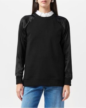 Great Plains Satin Sweatshirt - Black