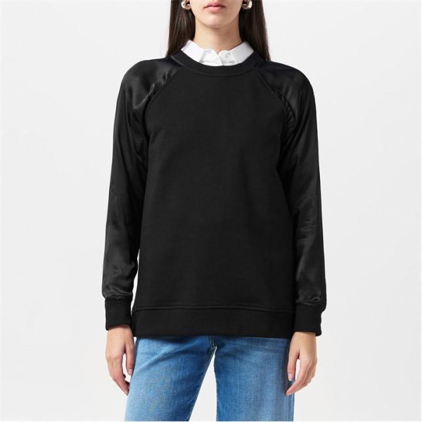 Great Plains Satin Sweatshirt - Black