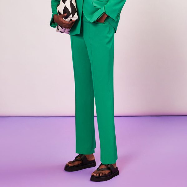 Green Flora Slim Tailored Trousers